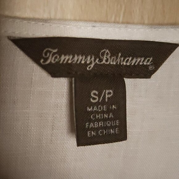 Tommy Bahama Womens White Linen Embroidered Tunic Top Small - Picture 6 of 7